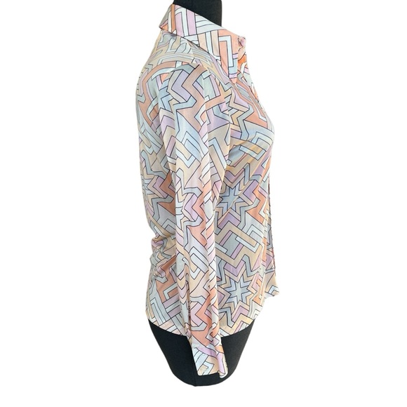 KOKOBAY BY ECCOBAY VINTAGE BUTTON DOWN SHIRT PUCCI-ESQUE PRINT SMALL - Picture 4 of 7